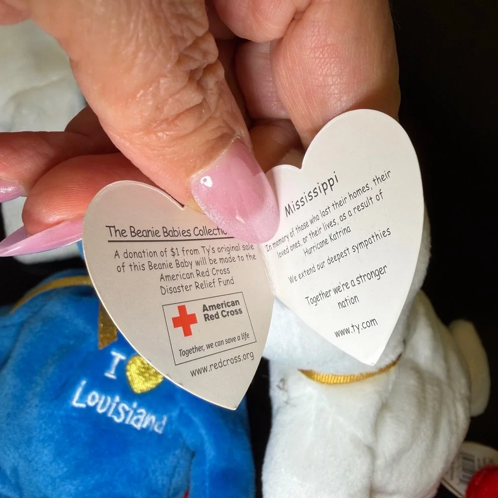 Ty‎ Beanie Babies Hurricane Katrina Relief Bears Louisiana Mississippi set of 3